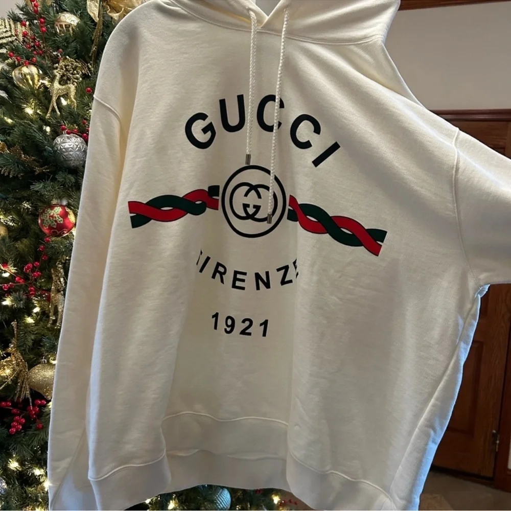 Men’s Gucci FIRENZE 1921 cotton hoodie interlocking G/web strike size XXXL